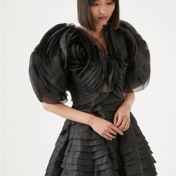 Aje black amour mini ruffle dress - Picture 3 of 8